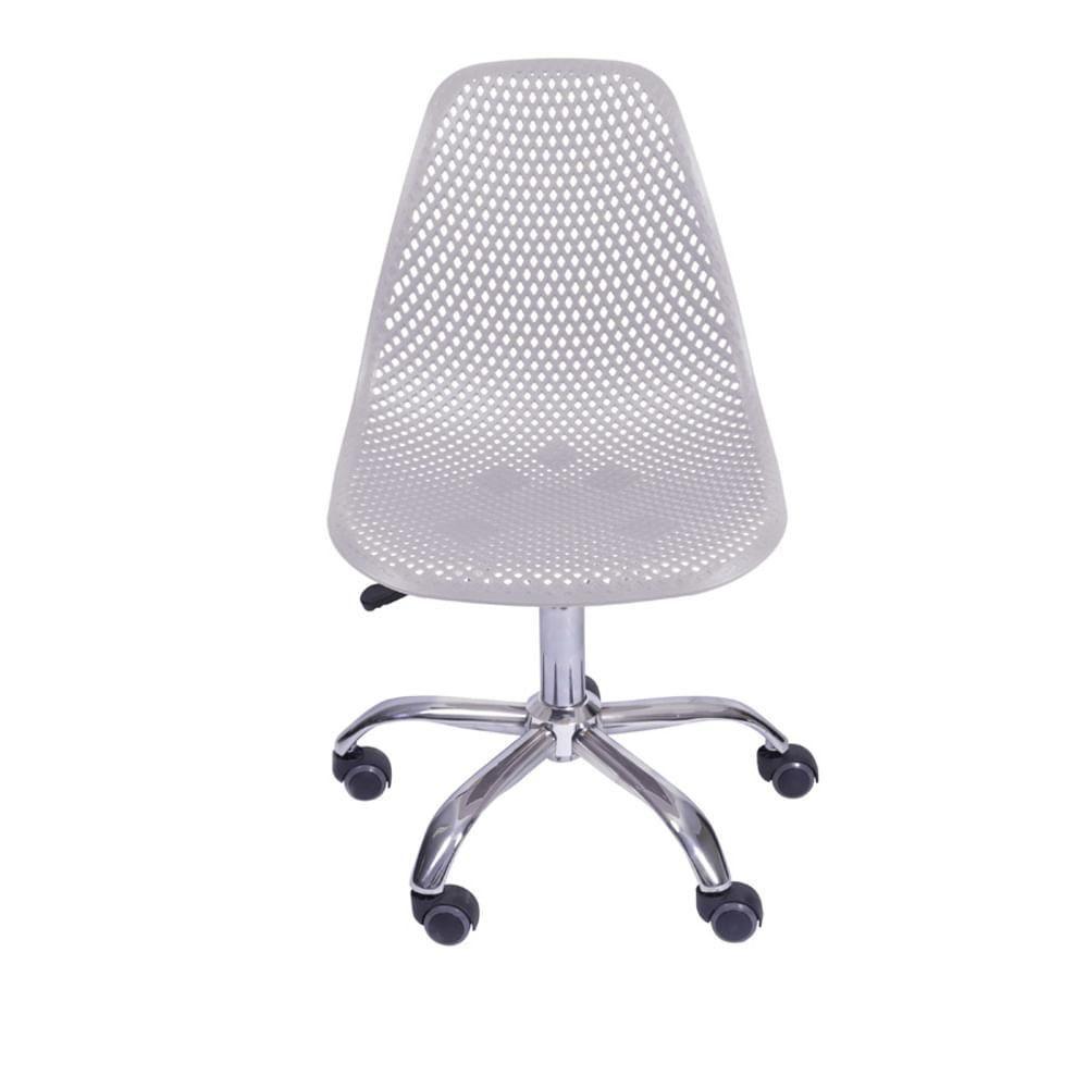 Cadeira Giratória Eames Colmeia Polipropileno Fendi Base Rodizio Cromada - 4