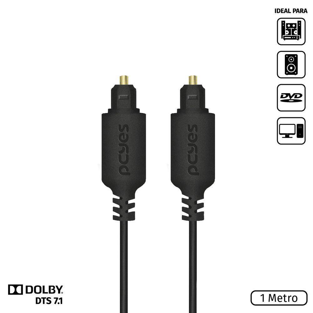 Cabo óptico Digital Toslink Macho 1 Metro - Pod-1 - 1