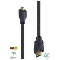 Cabo Hdmi 2.0 Para Micro Hdmi 4k Ultra Hd 3d Conexão Ethernet 2 Metros - H20mc-2 - 1