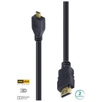 Cabo Hdmi 2.0 Para Micro Hdmi 4k Ultra Hd 3d Conexão Ethernet 2 Metros - H20mc-2