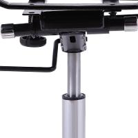 Cadeira Giratória Baixa Office Esteirinha Em Pu Branco Base Rodízio Cromado