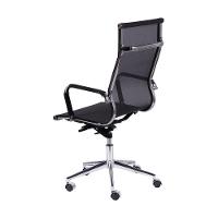 Cadeira Giratória Alta Office Tela Preto Base Rodízio Cromado