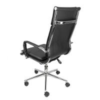 Cadeira Giratória Alta Office Soft Em Pu Preto Base Rodízio Cromado - 2