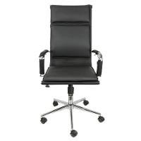 Cadeira Giratória Alta Office Soft Em Pu Preto Base Rodízio Cromado - 3