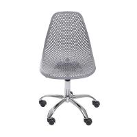 Cadeira Giratória Eames Colmeia Polipropileno Cinza Base Rodizio Cromada - 2