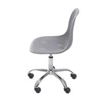 Cadeira Giratória Eames Colmeia Polipropileno Cinza Base Rodizio Cromada - 3