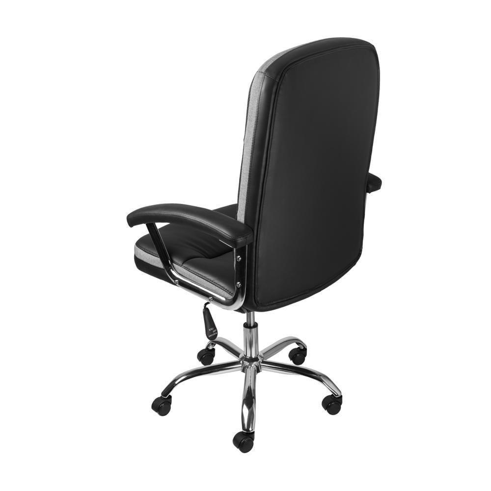 Cadeira Giratória Office Londres Em Pu Preto Base Rodízio Cromado - 3