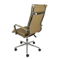 Cadeira Giratória Alta Office Soft Em Pu Caramelo Base Rodízio Cromado - 2