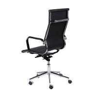 Cadeira Giratória Alta Office Esteirinha Em Pu Preto Base Rodízio Cromado - 5