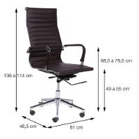 Cadeira Giratória Alta Office Esteirinha Em Pu Café Base Rodízio Cromado