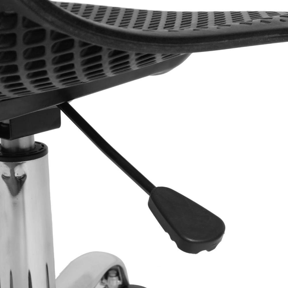 Cadeira Giratória Eames Colmeia Polipropileno Preta Base Rodizio Cromada - 2