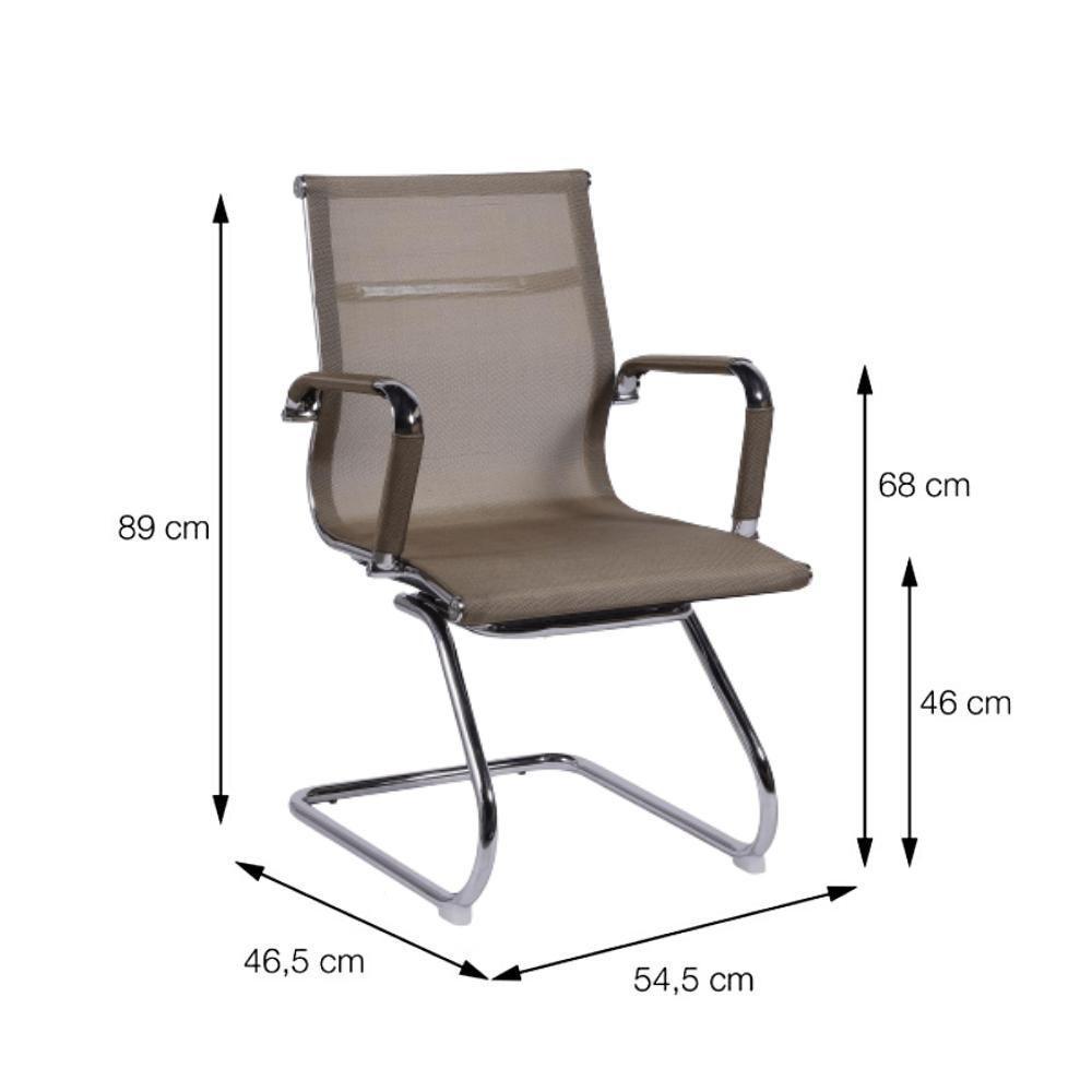 Cadeira Office Tela Cobre Base Fixa Cromada - 3