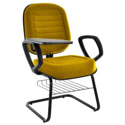 Cadeira Universitária Com Prancheta Linha Blenda Amarelo