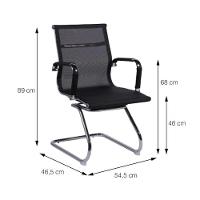 Cadeira Office Tela Preto Base Fixa Cromada