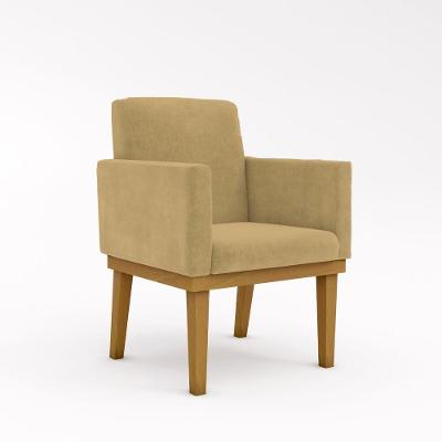 Cadeira Poltrona Escritório Nina Reforçada Suede Marrom capuccino Balaqui Decor