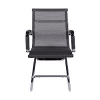 Cadeira Office Tela Cinza Base Fixa Cromada - 4