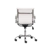 Cadeira Escritório Branca Base Giratória Cromada Ajustável