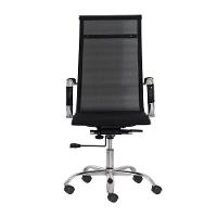 Cadeira Escritório Presidente Preta Base Giratória Cromada - 17