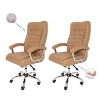 Kit 2 Cadeiras De Escritório Big c/Molas Ensacadas Caramelo - 1