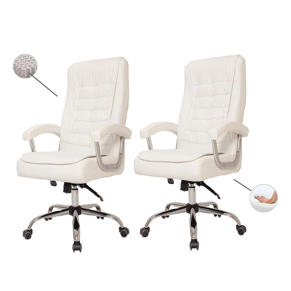 Kit 2 Cadeiras De Escritório Big Molas Ensacadas Branca - 1
