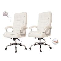 Kit 2 Cadeiras De Escritório Big Molas Ensacadas Branca - 1