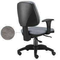 Kit 02 Cadeiras Job L02 Escritório Couro Sintético Cinza - 5