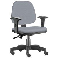 Kit 02 Cadeiras Job L02 Escritório Couro Sintético Cinza - 7