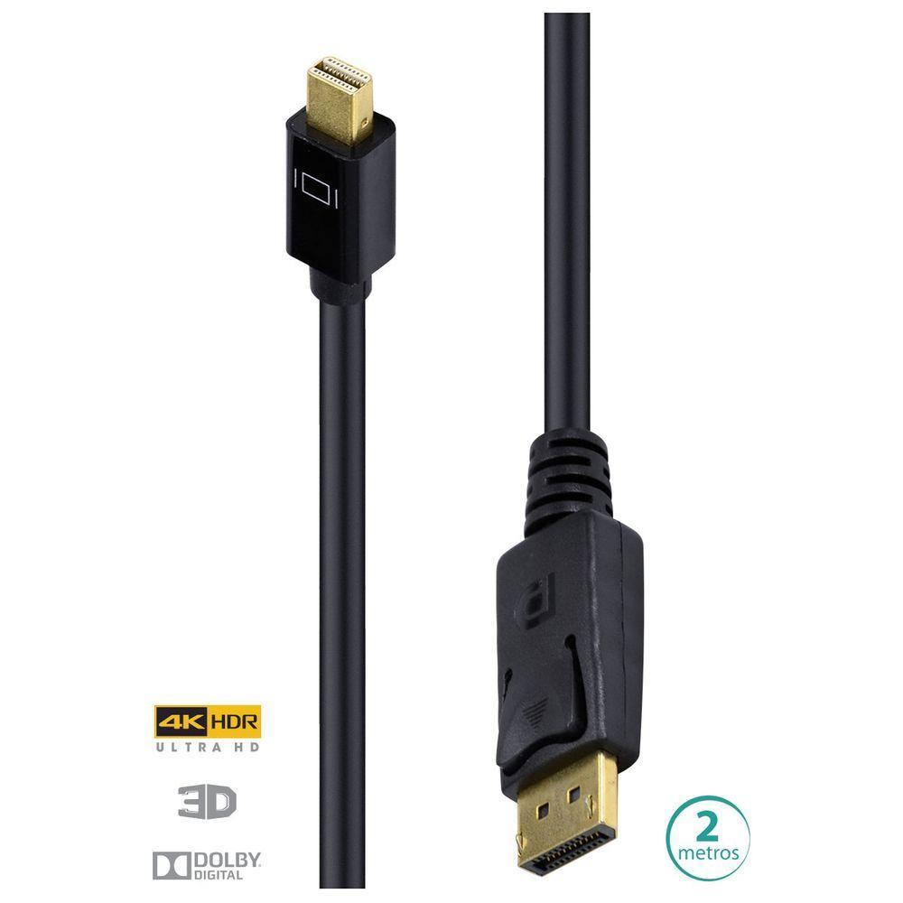 Cabo Displayport X Mini Displayport Ultra Hd 60Hz 2 Metros D - 1