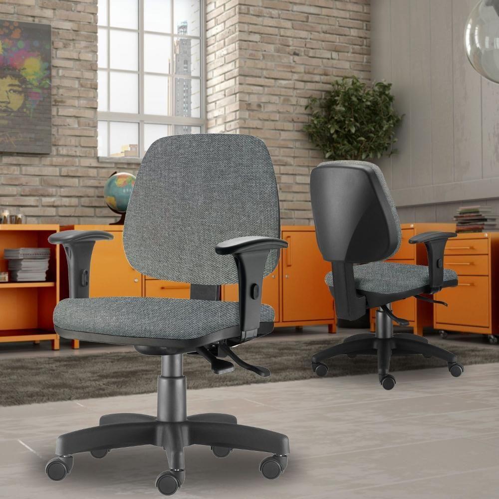 Kit 04 Cadeiras De Escritório Job L02 Cinza Escuro - 5