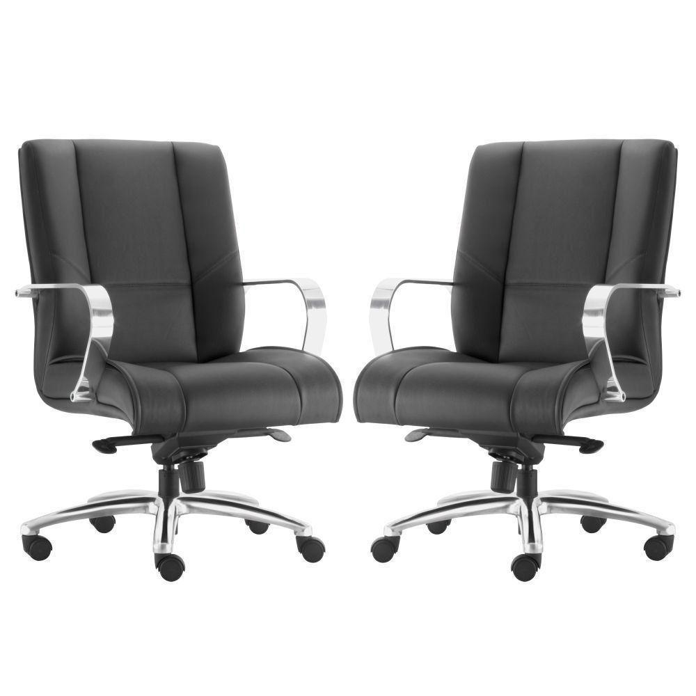 Kit 02 Cadeiras Escritório New Onix F02 Preto - 1