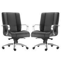 Kit 02 Cadeiras Escritório New Onix F02 Preto - 1