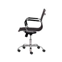 Kit 2 Cadeiras Escritório Stripes Diretor Pu Preta Base Giratória Cromada Altura Ajustável