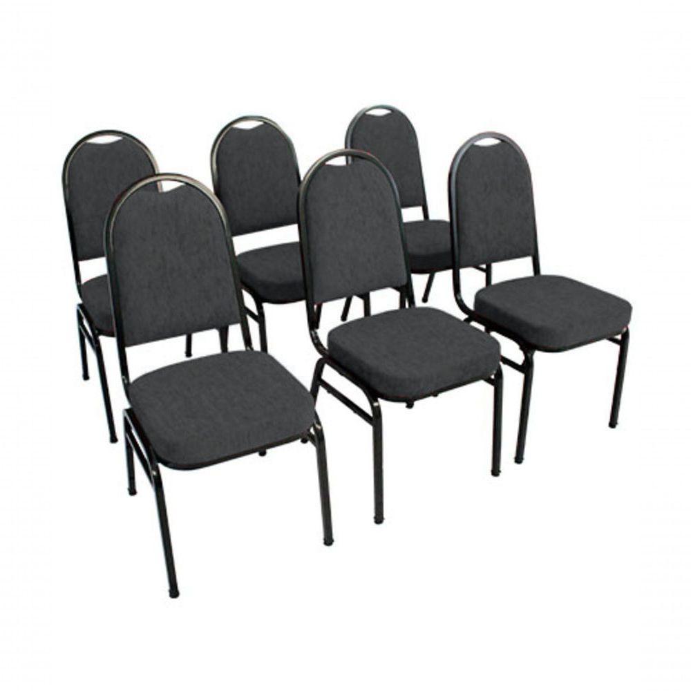 Kit Com 6 Cadeiras Para Auditórios Linha Hotel Marrom - 1