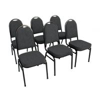 Kit Com 6 Cadeiras Para Auditórios Linha Hotel Marrom - 1