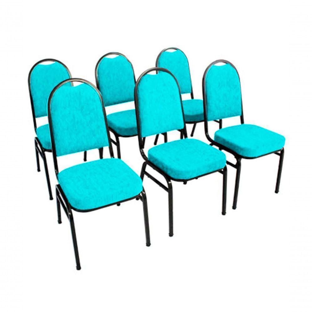 Kit Com 6 Cadeiras Para Auditórios Linha Hotel Verde - 1