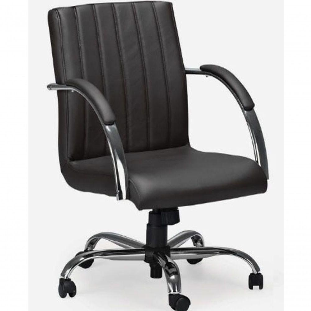 Cadeira Escritório Giratória Work Presidente Preta Cromada 100% Nacional - 1