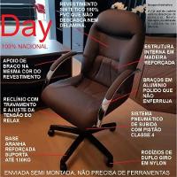 Kit 3 Cadeiras Escritório Day Marrom 1 Giratória E 2 Fixas - 3