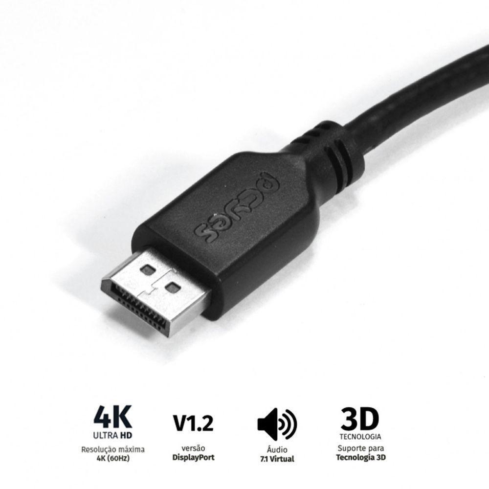 Cabo Displayport Macho Para Displayport Macho 2 Metros V1.2 - 1