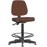 Kit 02 Cadeiras Caixa Alta Giratória Job L02 Suede Marrom - 5