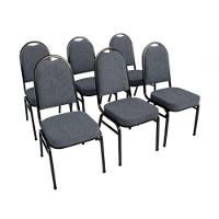 Kit Com 6 Cadeiras Para Auditórios Linha Hotel Cinza - 1