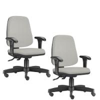 Kit 02 Cadeiras Giratórias Job Diretor Executiva Cinza - 1