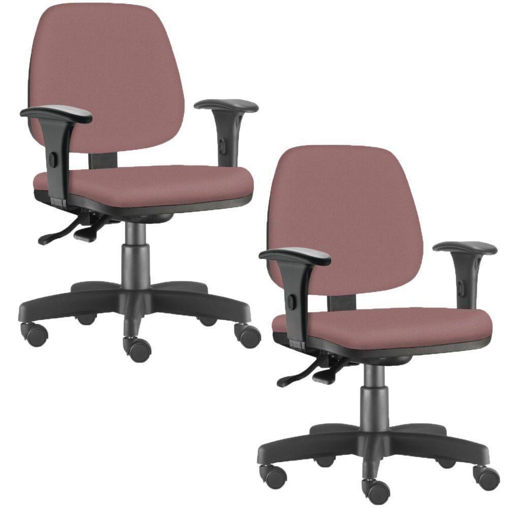 Kit 02 Cadeiras Giratória Job Executiva Escritório Rosê - 1