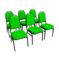 Kit Com 6 Cadeiras Para Auditórios Linha Hotel Verde - 1
