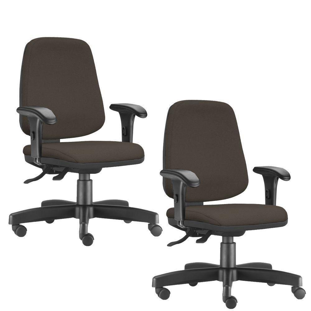 Kit 02 Cadeiras Giratórias Job Diretor Executiva Marrom - 1