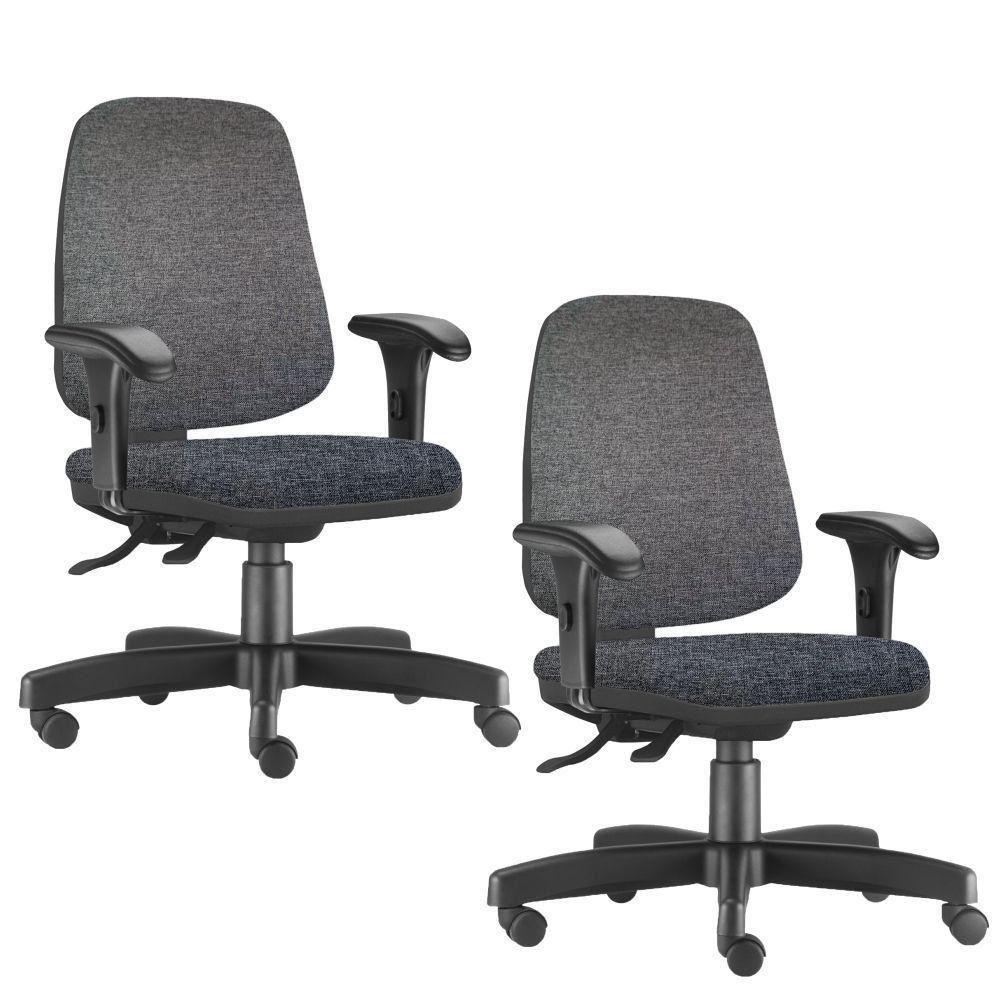 Kit 02 Cadeiras Giratórias Job L02 Diretor Executiva Chumbo - 1