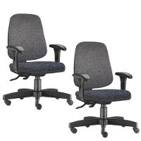 Kit 02 Cadeiras Giratórias Job L02 Diretor Executiva Chumbo - 1