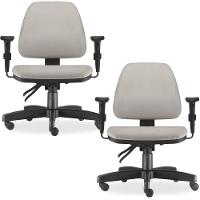 Kit 02 Cadeiras De Escritório Giratória Executiva Bege - 1