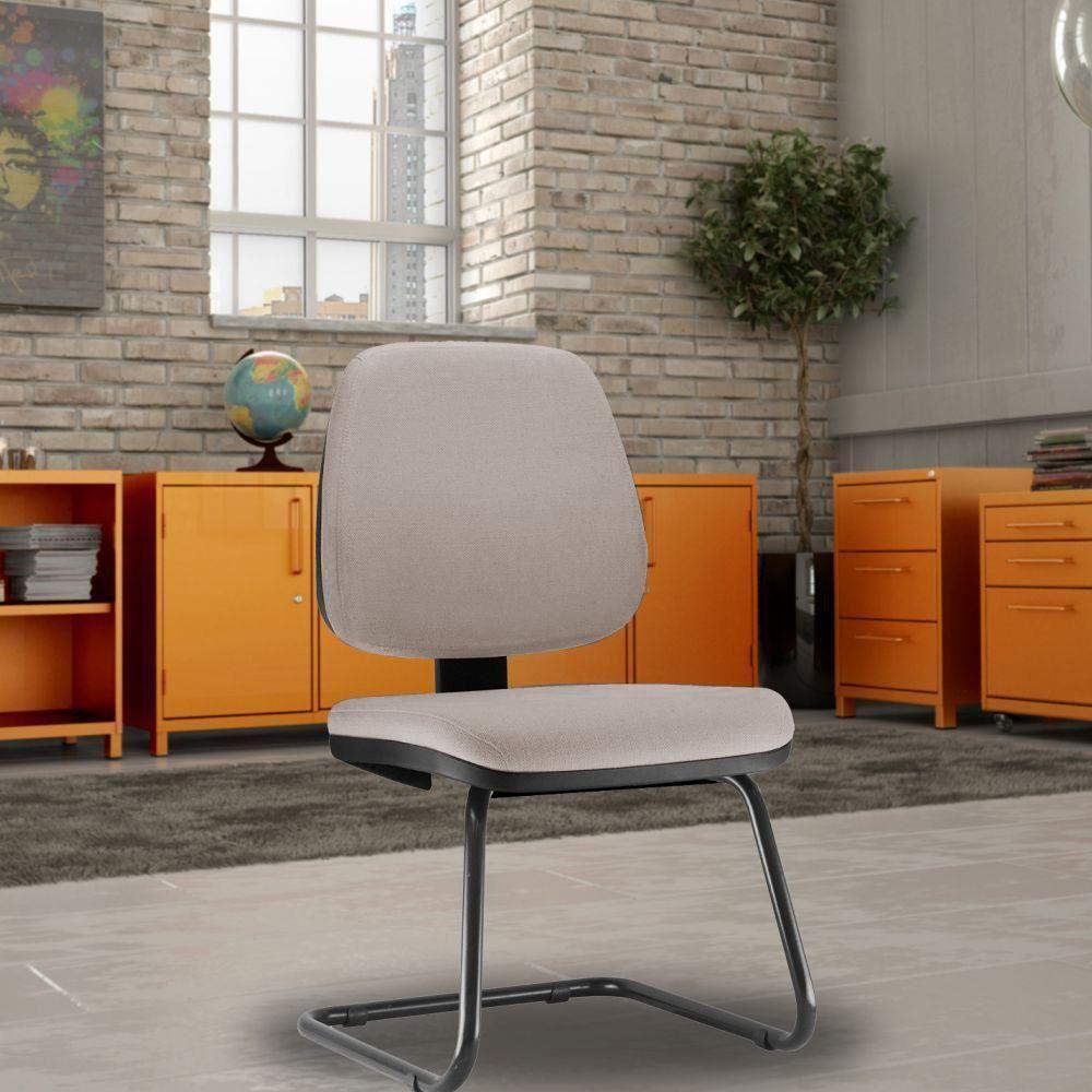 Kit 02 Cadeiras Para Escritório Job L02 Fixa Linho Bege - 6