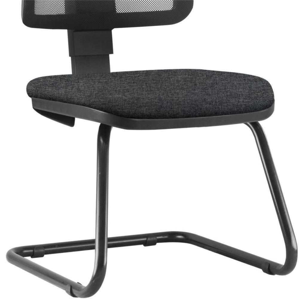 Kit 02 Cadeiras De Escritório Recepção Fixa Zip Chumbo - 2