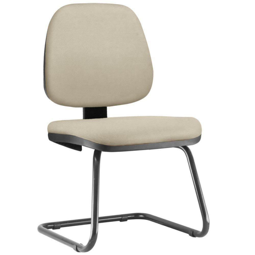 Cadeira Para Escritório Job L02 Fixa Suede Bege - 1
